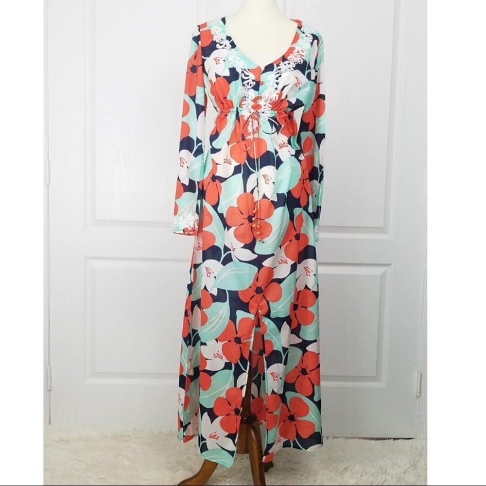 Tommy Bahama Split Front Maxi Dress Cover Up